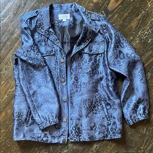 Erin London Blue Patterned Utility Jacket